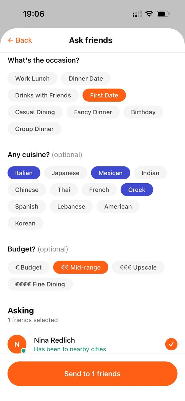Ask friends for restaurant tips