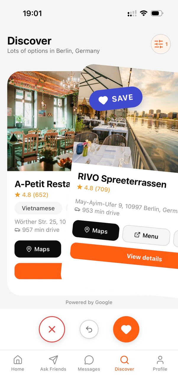 Discover restaurants